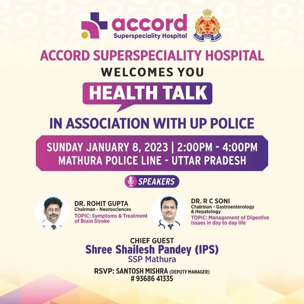 Accord Superspeciality Hospital, Faridabad organized a Health Talk in association with UP Police